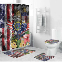 US Virgin Islands USA Half Flag Bathroom Set Together We Grow Smoke Effect - Wonder Print Shop