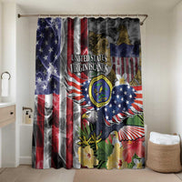 US Virgin Islands USA Half Flag Bathroom Set Together We Grow Smoke Effect - Wonder Print Shop