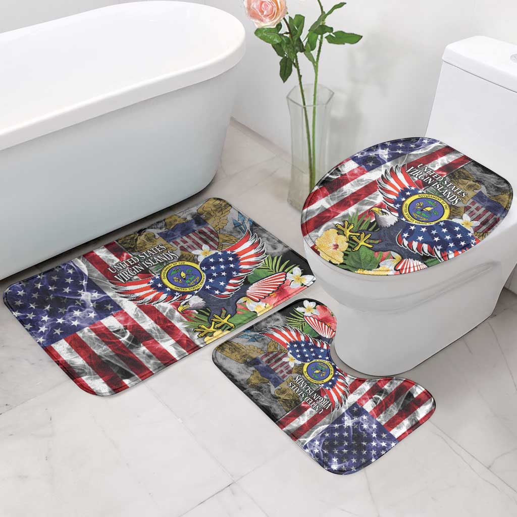 US Virgin Islands USA Half Flag Bathroom Set Together We Grow Smoke Effect - Wonder Print Shop