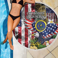 US Virgin Islands USA Half Flag Beach Blanket Together We Grow Smoke Effect - Wonder Print Shop