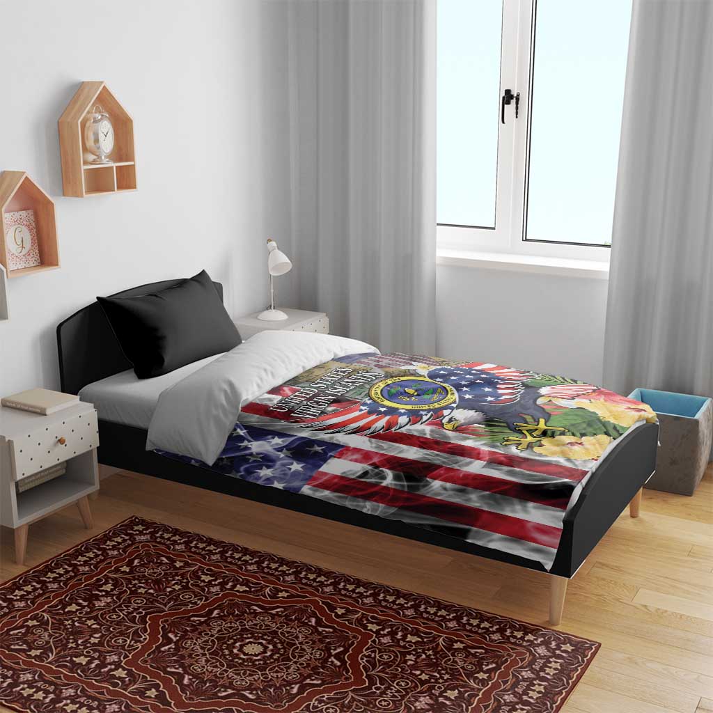US Virgin Islands USA Half Flag Bedding Set Together We Grow Smoke Effect - Wonder Print Shop