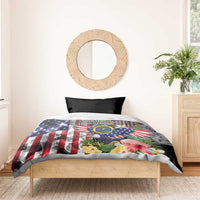 US Virgin Islands USA Half Flag Bedding Set Together We Grow Smoke Effect - Wonder Print Shop