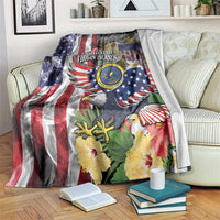 US Virgin Islands USA Half Flag Blanket Together We Grow Smoke Effect - Wonder Print Shop