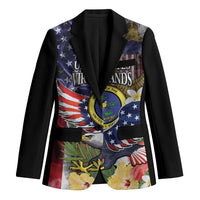 US Virgin Islands USA Half Flag Blazer Together We Grow Smoke Effect - Wonder Print Shop