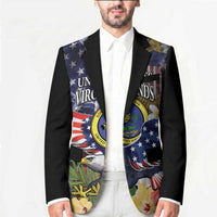 US Virgin Islands USA Half Flag Blazer Together We Grow Smoke Effect - Wonder Print Shop