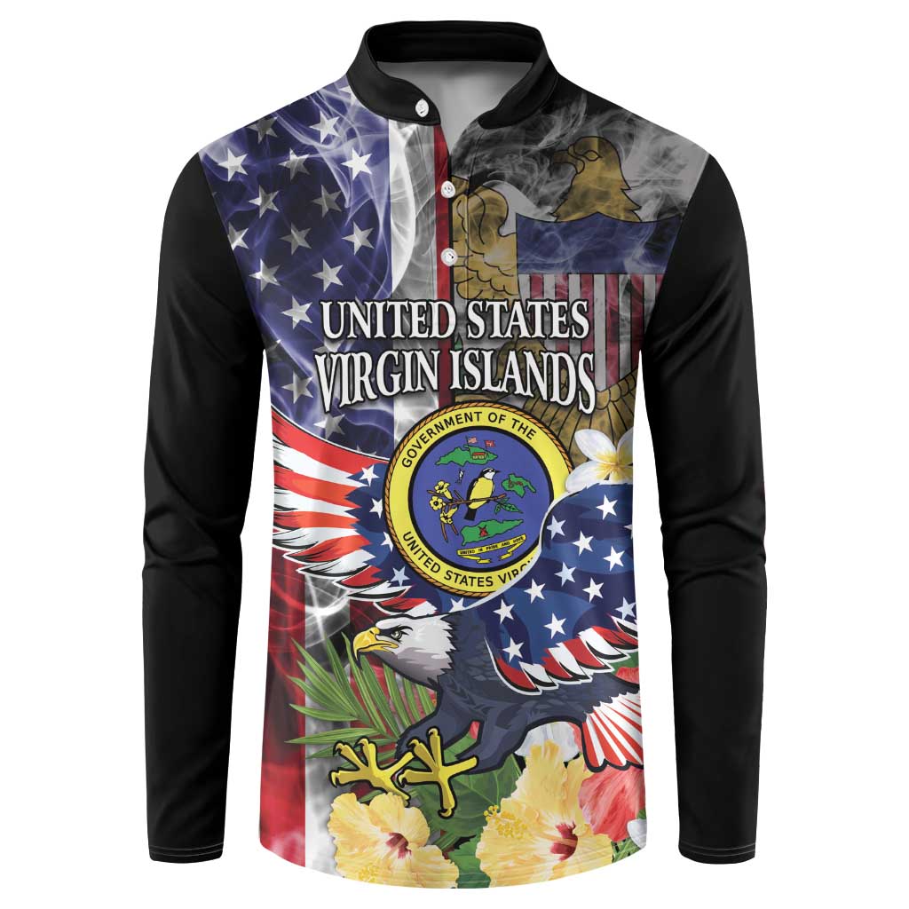 US Virgin Islands USA Half Flag Button Sweatshirt Together We Grow Smoke Effect - Wonder Print Shop