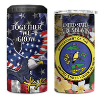 US Virgin Islands USA Half Flag 4 in 1 Can Cooler Tumbler Together We Grow Smoke Effect - Wonder Print Shop