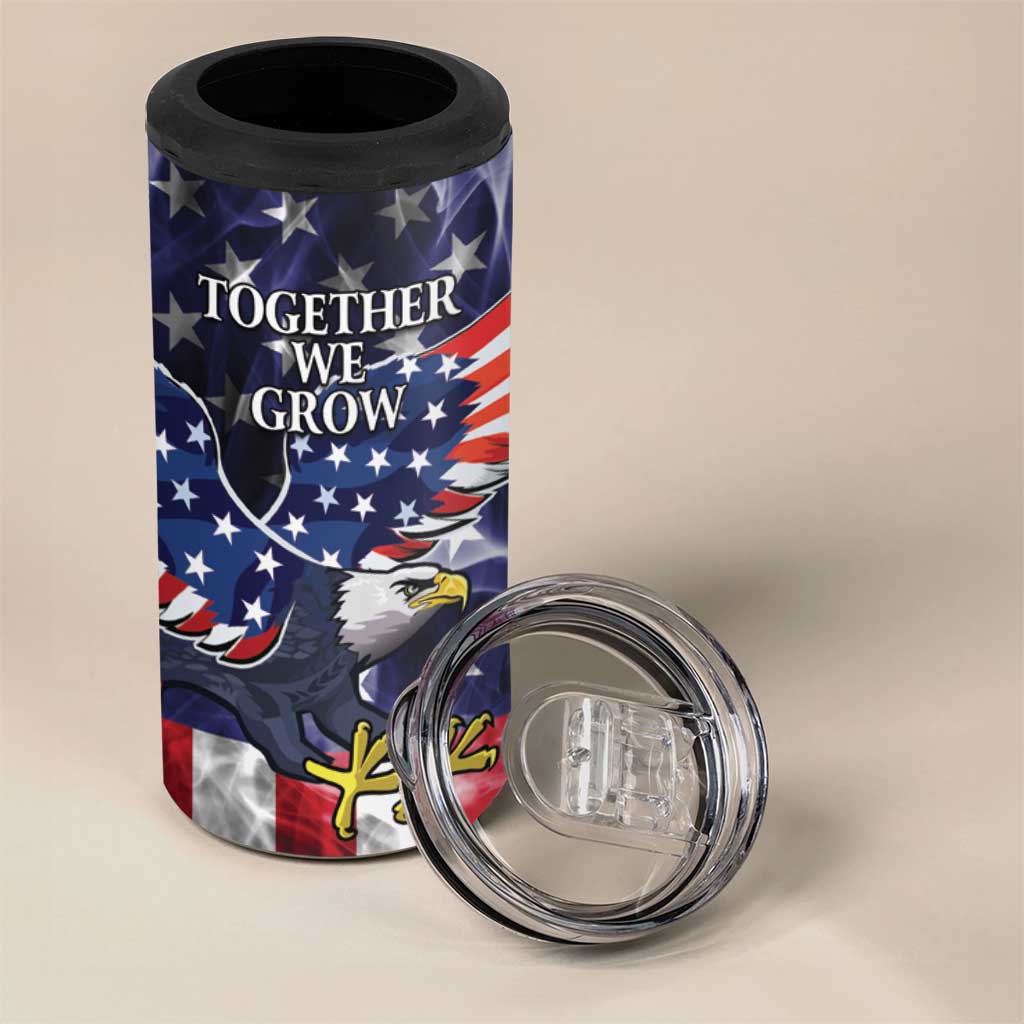 US Virgin Islands USA Half Flag 4 in 1 Can Cooler Tumbler Together We Grow Smoke Effect - Wonder Print Shop
