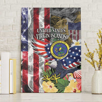 US Virgin Islands USA Half Flag Canvas Wall Art Together We Grow Smoke Effect - Wonder Print Shop