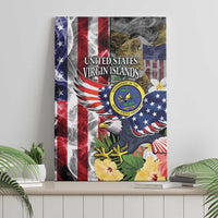 US Virgin Islands USA Half Flag Canvas Wall Art Together We Grow Smoke Effect - Wonder Print Shop