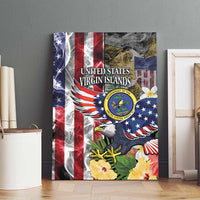 US Virgin Islands USA Half Flag Canvas Wall Art Together We Grow Smoke Effect - Wonder Print Shop