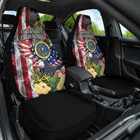 US Virgin Islands USA Half Flag Car Seat Cover Together We Grow Smoke Effect - Wonder Print Shop