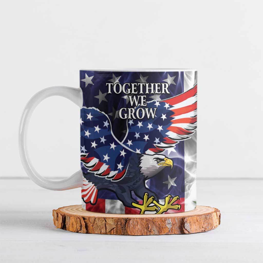 US Virgin Islands USA Half Flag Ceramic Mug Together We Grow Smoke Effect - Wonder Print Shop