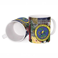 US Virgin Islands USA Half Flag Ceramic Mug Together We Grow Smoke Effect - Wonder Print Shop