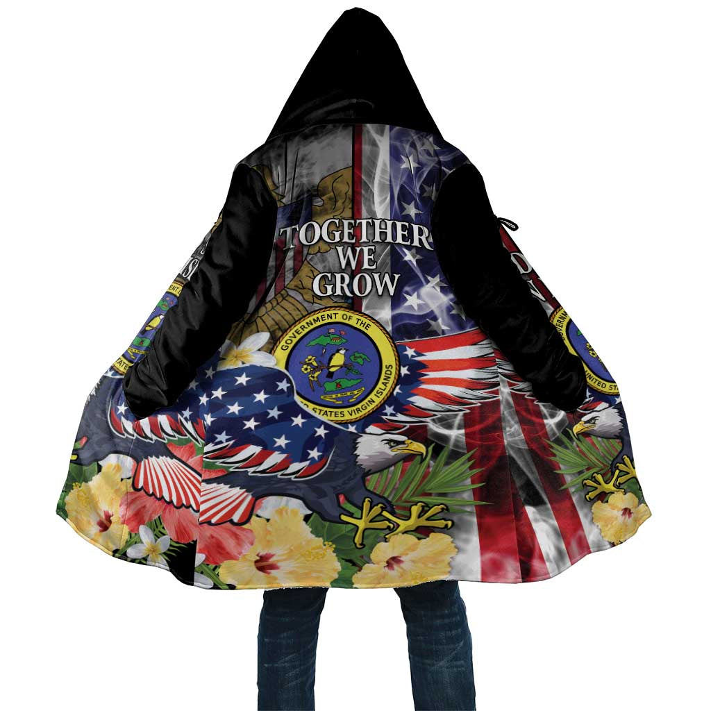 US Virgin Islands USA Half Flag Cloak Together We Grow Smoke Effect - Wonder Print Shop