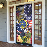 US Virgin Islands USA Half Flag Door Cover Together We Grow Smoke Effect - Wonder Print Shop