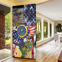 US Virgin Islands USA Half Flag Door Cover Together We Grow Smoke Effect - Wonder Print Shop