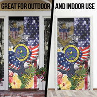 US Virgin Islands USA Half Flag Door Cover Together We Grow Smoke Effect - Wonder Print Shop