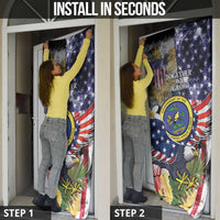 US Virgin Islands USA Half Flag Door Cover Together We Grow Smoke Effect - Wonder Print Shop