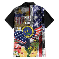 US Virgin Islands USA Half Flag Family Matching Long Sleeve Bodycon Dress and Hawaiian Shirt Together We Grow Smoke Effect - Wonder Print Shop