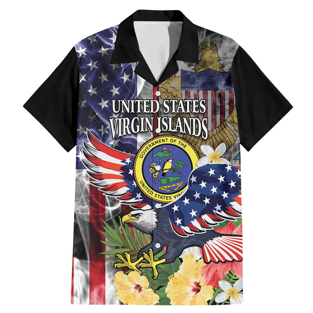 US Virgin Islands USA Half Flag Family Matching Mermaid Dress and Hawaiian Shirt Together We Grow Smoke Effect - Wonder Print Shop