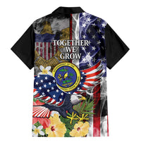 US Virgin Islands USA Half Flag Family Matching Mermaid Dress and Hawaiian Shirt Together We Grow Smoke Effect - Wonder Print Shop