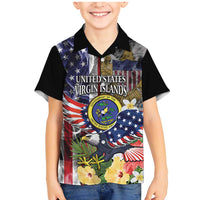 US Virgin Islands USA Half Flag Family Matching Mermaid Dress and Hawaiian Shirt Together We Grow Smoke Effect - Wonder Print Shop