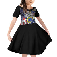 US Virgin Islands USA Half Flag Family Matching Off Shoulder Short Dress and Hawaiian Shirt Together We Grow Smoke Effect - Wonder Print Shop