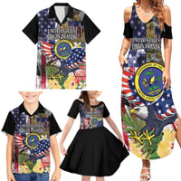 US Virgin Islands USA Half Flag Family Matching Summer Maxi Dress and Hawaiian Shirt Together We Grow Smoke Effect - Wonder Print Shop