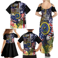 US Virgin Islands USA Half Flag Family Matching Summer Maxi Dress and Hawaiian Shirt Together We Grow Smoke Effect - Wonder Print Shop