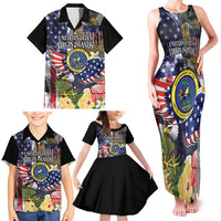 US Virgin Islands USA Half Flag Family Matching Tank Maxi Dress and Hawaiian Shirt Together We Grow Smoke Effect - Wonder Print Shop