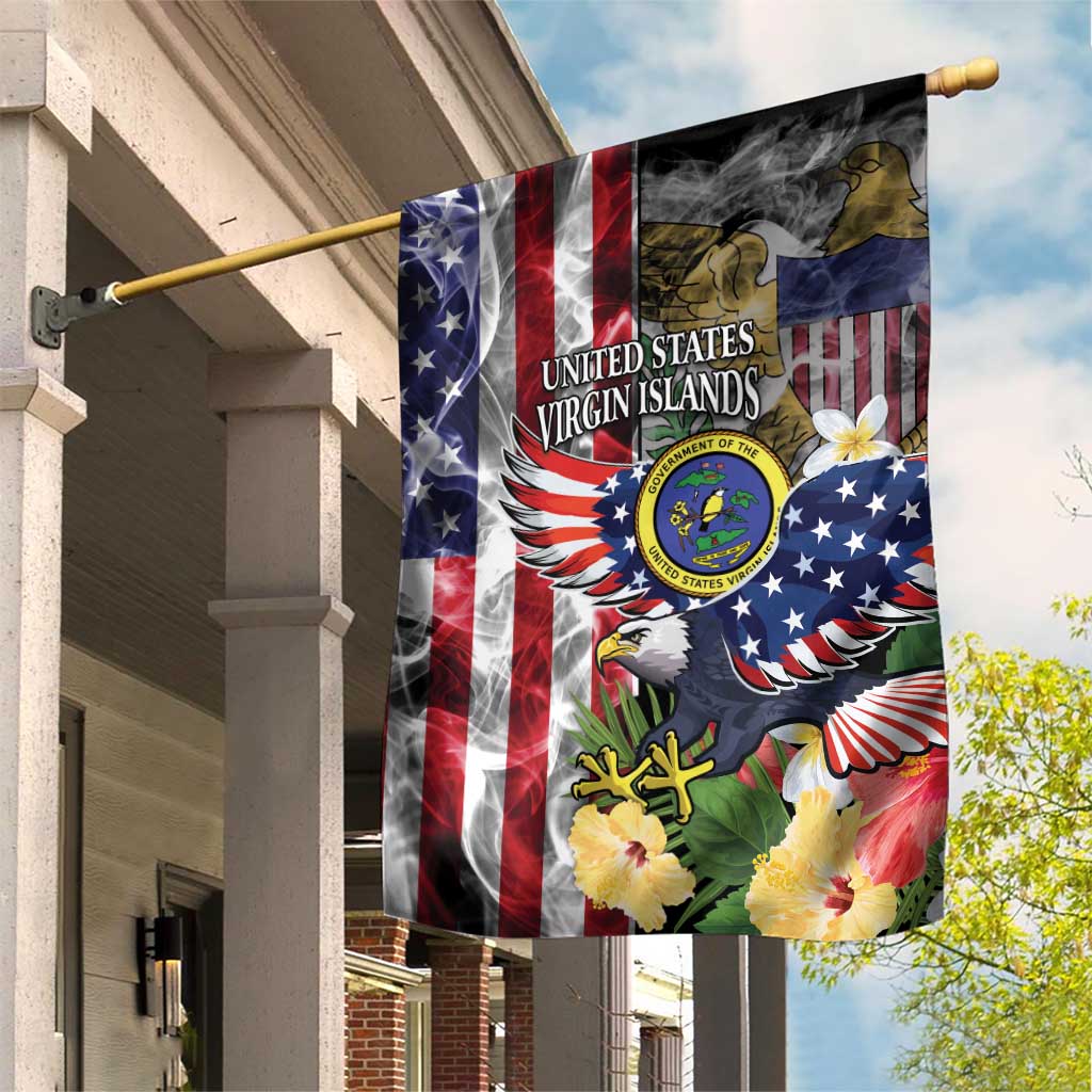 US Virgin Islands USA Half Flag Garden Flag Together We Grow Smoke Effect - Wonder Print Shop