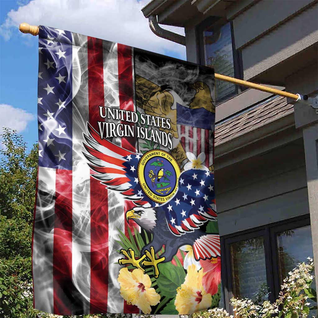 US Virgin Islands USA Half Flag Garden Flag Together We Grow Smoke Effect - Wonder Print Shop