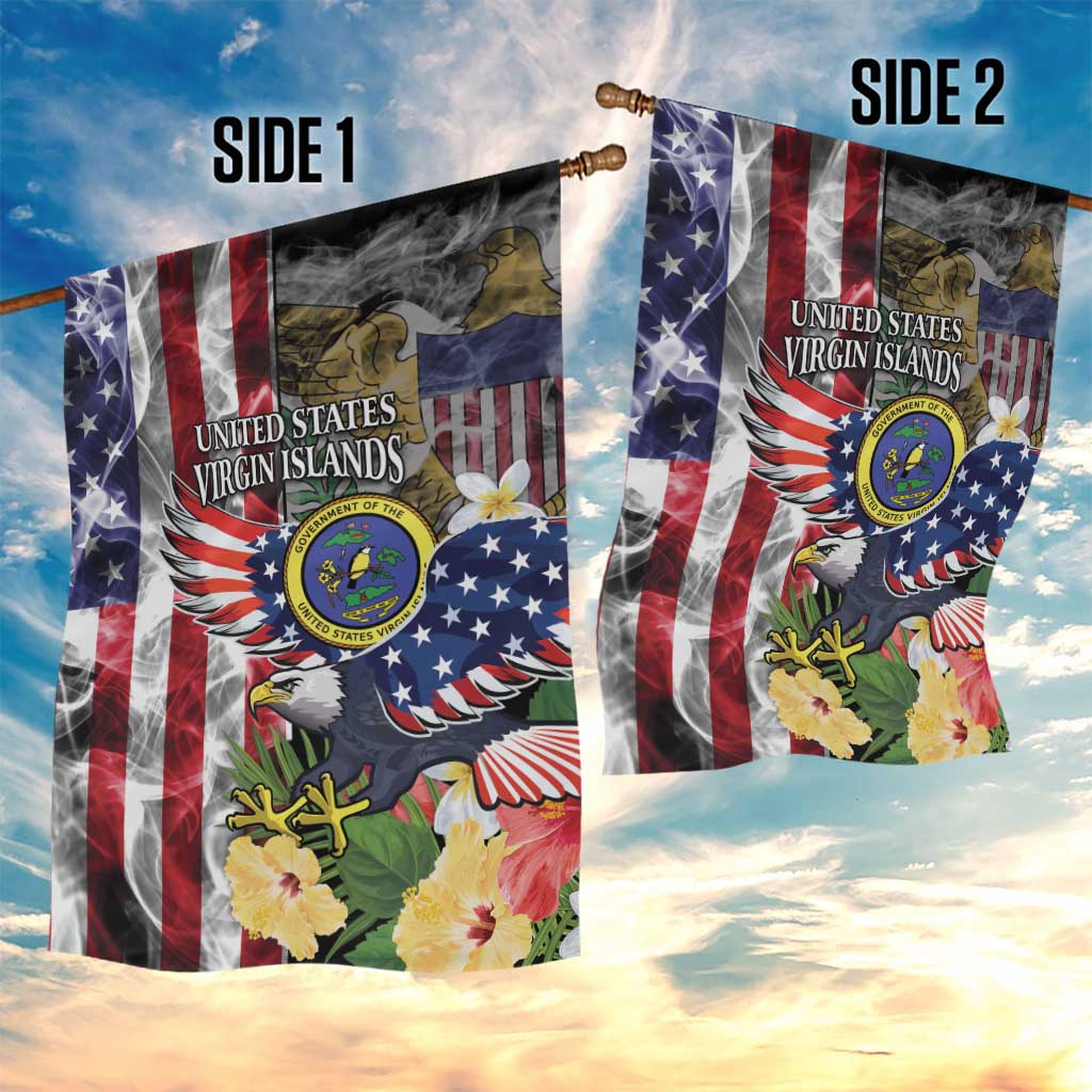US Virgin Islands USA Half Flag Garden Flag Together We Grow Smoke Effect - Wonder Print Shop