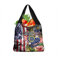 US Virgin Islands USA Half Flag Grocery Bag Together We Grow Smoke Effect - Wonder Print Shop