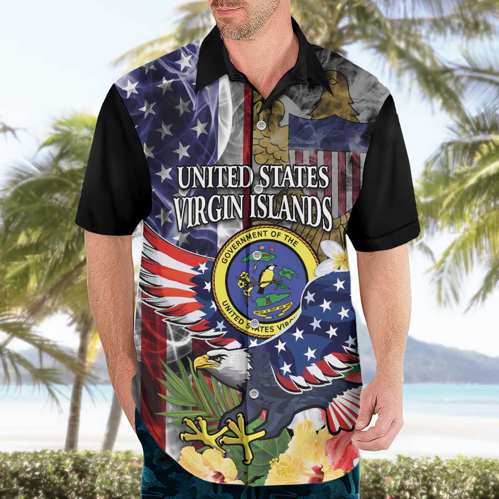 US Virgin Islands USA Half Flag Hawaiian Shirt Together We Grow Smoke Effect - Wonder Print Shop
