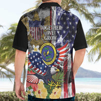 US Virgin Islands USA Half Flag Hawaiian Shirt Together We Grow Smoke Effect - Wonder Print Shop
