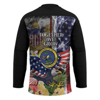 US Virgin Islands USA Half Flag Hockey Jersey Together We Grow Smoke Effect - Wonder Print Shop