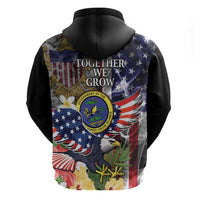US Virgin Islands USA Half Flag Hoodie Together We Grow Smoke Effect - Wonder Print Shop