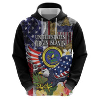 US Virgin Islands USA Half Flag Hoodie Together We Grow Smoke Effect - Wonder Print Shop