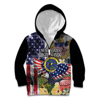 US Virgin Islands USA Half Flag Kid Hoodie Together We Grow Smoke Effect - Wonder Print Shop