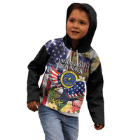 US Virgin Islands USA Half Flag Kid Hoodie Together We Grow Smoke Effect - Wonder Print Shop