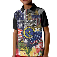 US Virgin Islands USA Half Flag Kid Polo Shirt Together We Grow Smoke Effect - Wonder Print Shop