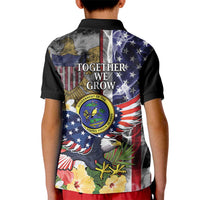 US Virgin Islands USA Half Flag Kid Polo Shirt Together We Grow Smoke Effect - Wonder Print Shop