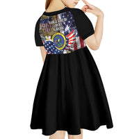US Virgin Islands USA Half Flag Kid Short Sleeve Dress Together We Grow Smoke Effect - Wonder Print Shop