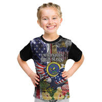 US Virgin Islands USA Half Flag Kid T Shirt Together We Grow Smoke Effect - Wonder Print Shop