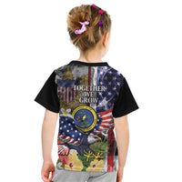 US Virgin Islands USA Half Flag Kid T Shirt Together We Grow Smoke Effect - Wonder Print Shop