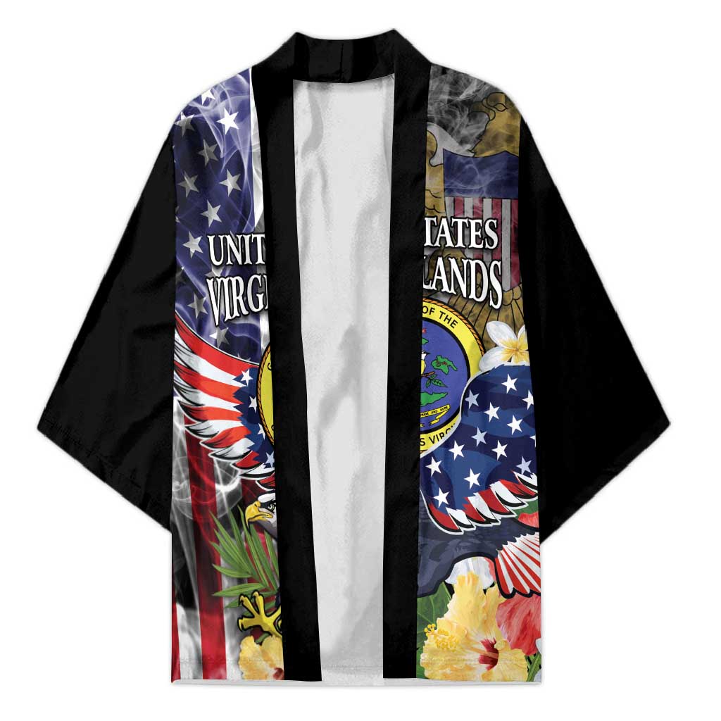 US Virgin Islands USA Half Flag Kimono Together We Grow Smoke Effect - Wonder Print Shop