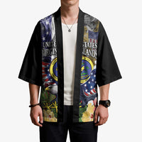US Virgin Islands USA Half Flag Kimono Together We Grow Smoke Effect - Wonder Print Shop