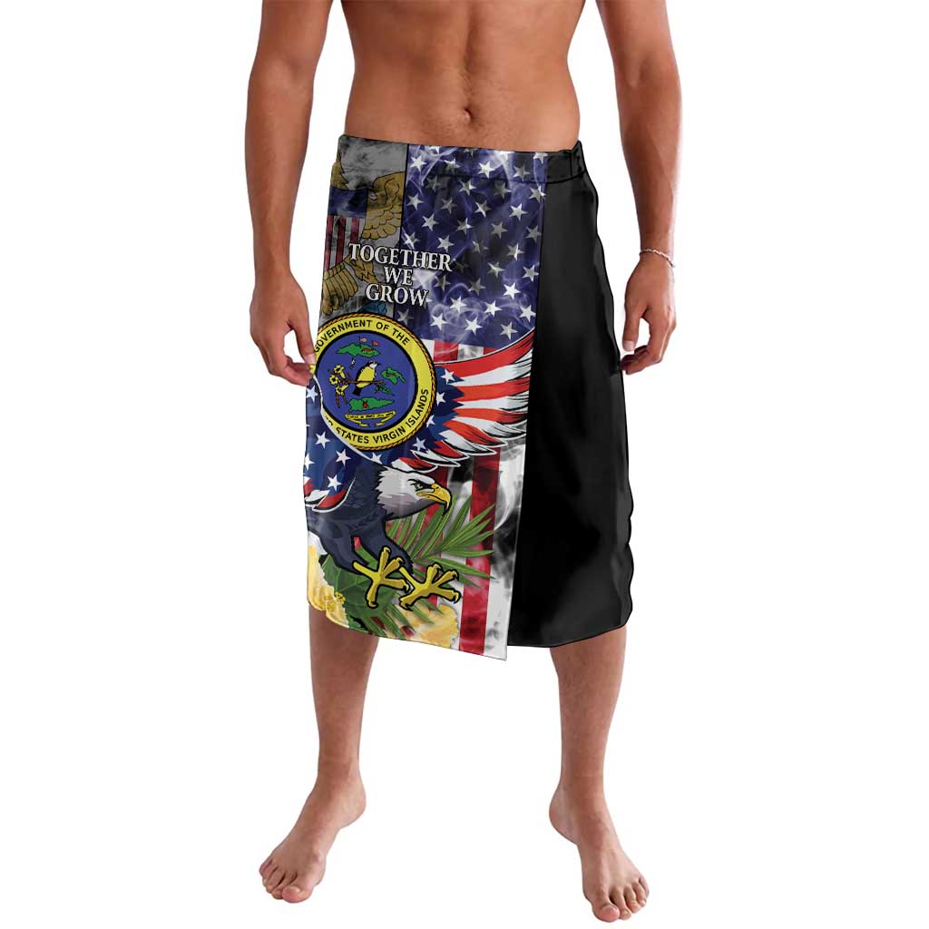 US Virgin Islands USA Half Flag Lavalava Together We Grow Smoke Effect - Wonder Print Shop